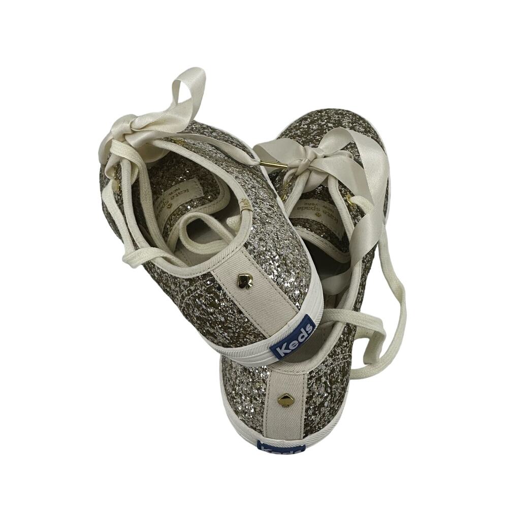 Keds X Kate Spade New York Glitter Sneakers Stylish Comfy Glam Chic Size 7.5 - Picture 3 of 10